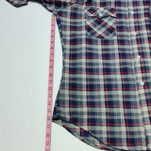 Vintage Levi Plaid Button Down 1970's Men's Large - Picture 5 of 12